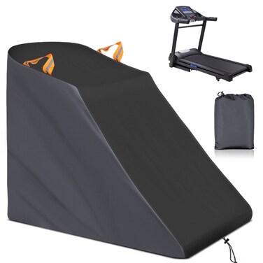 XYZCTEM Treadmill Cover Waterproof Dustproof Running Machine Cover Exercise Workout Equipment Protective with Windproof Drawstring and Air Vents for Home Gym Indoor Outdoor(Black &amp; Grey)