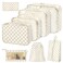 8 Set Packing Cubes for Suitcases,Packing Cubes with Shoe Bag, Cosmetics Bag, Clothing Bag, Accessories Bags Packing Cubes for Travel Luggage Organizer Women Men(Khaki Checkered)