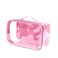 Small Clear Travel Packing Cube/See Through PVC Plastic Pouch for Carry On Suitcase, Backpack or Diaper Bag/Transparent Multipurpose Accessories, Makeup &amp; Underwear Organizer w/Handle (Rose)