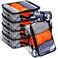 6 Pieces Large Clear Travel Packing Cube Clear Vinyl Zippered Storage Bags See Through Moving Bag PVC Multipurpose Pouch with Handle for Suitcase Shirts Dress Storage (Black, 11.8 x 10.2 x 3.9 Inch)