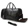 LUUFAN Leather Travel Bag Large Capacity Luggage Duffel Bag with Shoe Compartment, Men Women Weekend Shoulder Bag for Holiday Business Trip (55cm-Black)