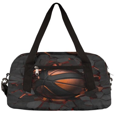 Art Painting Basketball Crash Kids Duffel Bag,Basketball Theme Sport Gym Bag for Boys Girls Teen,Weekender Overnight Tote Bag Carry On Travel Duffel Bag for School Gymnastic Ballet