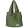 KYALOU Utility Large Canvas Tote Bag with Pockets, Women Casual Shoulder Bags with 13 Exterior &amp; Interior Pockets for Work Gym Beach Travel Shopping Grocery (Green)