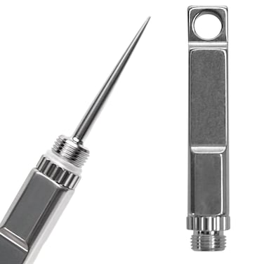 DAILYCARRYCO. Titan Tool Compact Titanium Toothpick Keychain Holder - Metal Travel Reusable EDC Micro Toothpick - Portable &amp; Convenient - Carry On-the-Go - (Polished Titanium)