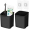 2 Packs Wall Mounted Toothbrush Holders, Self Adhesive Bathroom Toothbrush Wall Holder for Electric Toothbrush, Toothpaste, Razor,Shower Accessories (Black)