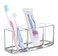 IKWZ Clear Toothbrush Holders for Bathrooms Toothbrush Holders Electric Toothpaste Brushing Clear 3 Slots Holders Stand for Kid Family (Clear)