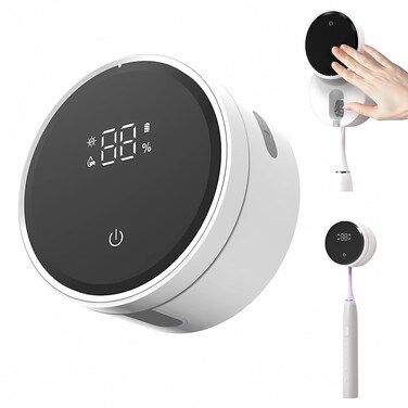 Shker Wall Mounted Toothbrush Holder, Electric Tooth Brush Holders Single Person Cleaner for Bathroom, with Auto Inductive Open/Close Cover, Clean, Dry for Home, Travel