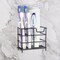 Linkidea Wall Mount Toothbrush Holder for Bathroom, Stainless Steel Tooth Brush Stand for Electric Toothbrush, Toothpaste, Razor, Self Adhesive Wallmount/Countertop 5 Slots Organizer (Black)