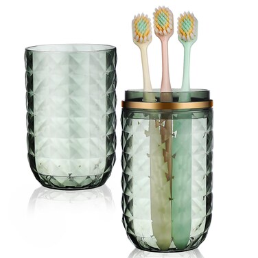 Didiseaon Travel Toothbrush Case with Cover, Portable Toothbrush Holder Cup Storage Container for Bathroom Trip School