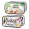 Y1tvei 2Pcs Summer Coconut Tree Beach Survival Kit Cosmetic Bag Clear PVC Plastic Transparent Makeup Toiletry Bag Portable Waterproof Seaside Travel Pouch Organizer with Zipper for Women Lady Coast