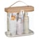 HAOGUAGUA Heavy Duty Leak Proof Clear Travel Bags for Toiletries, Transparent Makeup Cosmetic Bag with Zipper and Handle (1PCS GOLD, Large)