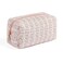 Gleyemor Small Quilted Makeup Bag for Women, Cute Floral Cotton Cosmetic Bag, Travel Toiletry Bag Period Bag Essentials Bag Gifts for Her Mom Friend Sister Bridesmaid (Pink Floral)