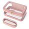 Soimeat Travel Clear Makeup Bag with Makeup Brush Bag, Leather Makeup Case Toiletry Bag, Portable Cosmetic Bag Case, Transparent Waterproof Cosmetic Organizer Storage Bag for Women, Pink