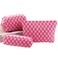 EIMMBD Makeup Bag 3 Pieces Large Capacity Checkered Cosmetic Bag Canvas Travel Toiletry Bag Organizer Cute Makeup Bag Pouch Storage Bag for Women(Rose)
