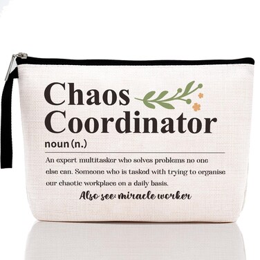 Chaos Coordinator Definition Makeup Bag Appreciation Chaos Coordinator Gifts for Women Boss Coworker Teacher Manager Coach Mom Cosmetic Bag Zipper Pouch Bag Travel Toiletry Bag for Christmas