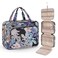 Wedama Toiletry Bag for Women, Large Cosmetic Travel Bag, Hanging Toiletry Bag for Bathroom, PVC Waterproof Makeup Bag, Toiletries Bag for Travel Business Trips and Camping, Black+Brown Floral