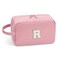 Etercycle Birthday Gifts for Women, Large Cute Pink Make Up Bag Personalized Initial Cosmetic Bag Travel Toiletry Pouch Gift R