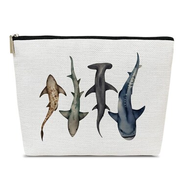 Ythuil Shark Makeup Bag Shark Toiletry Bag Cosmetic Bag For Mom Women Brushes Car Home, Cute Ocean Shark Themed Gifts Lovers Gift For Teen, Funny Mothers Day Birthday Christmas gift