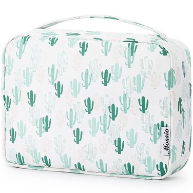 Mossio Hanging Toiletry Bag with Sturdy Hook - Large Portable Cosmetic Makeup Travel Organizer for Men &amp; Women Cactus