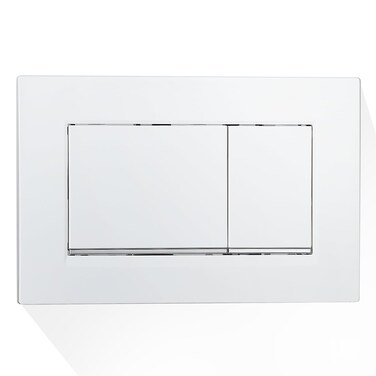 OasisFlow Wall Mounted Toilet Tank Panel Suitable for Concealed Tanks, Compatible with Geberit Sigma 30 115.883.KM.1, Durable Plastic Material, Square Button Design, Space Saving (White)