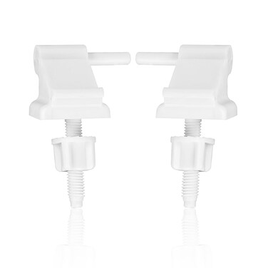 2Pcs Universal Toilet Seat Hinges Replacement with Bolts Screw and Nuts White Plastic Toilet Seat Hinges Toilet Seat Hardware for Toilets Seats Lids Replacements and Repairs