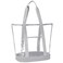 HAOGUAGUA Extra Large Clear Cosmetic Toiletry Bag, Large Clear Makeup Bag, Waterproof Transparent Plastic PVC Tote Shoulder Bag with Handles (GREY)