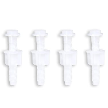 4pcs Universal White Plastic Toilet Seat Hinge Bolt Screw for Top Mount Toilet Seat Hinges