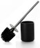 Viosuniu Ceramic Toilet Brush &amp; Holder Set - Freestanding Deep-Cleaning Toilet Bowl Cleaner Brush, Stainless Steel Handle, Small &amp; Sturdy for Storage, Easy to Clean, Non-Scratching, Rust-Proof (Black