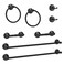 Chihod 8-Pieces Bathroom Hardware Set, 14/24 Towel Bar for Bathroom, Towel Ring Wall Mounted, Matte Black Toilet Paper Holder, Robe Towel Hooks Steel, Hand Towel Holder, Bathroom Accessories Set