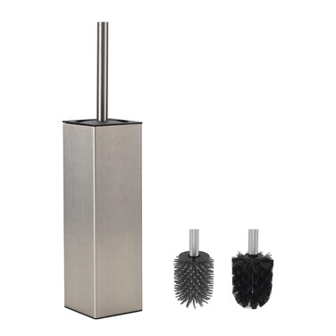 BVL Toilet Brush and Holder Set Brushed Nickel Toilet Bowl Cleaner Brush Freestanding for Bathroom