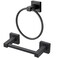 BigBig Home Black Toilet Paper Holder Towel Ring, Matte Black Toilet Roll Holder Hand Towel Holder, Modern Towel Holder for Bathroom Wall Mounted Double Post Toilet Tissue Holder 2 Pieces Set