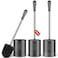 AONEZ Compact Size Toilet Brush &amp; Holder, 3 Pack, Stainless Steel Handle, Space Saving for Storage, Drip-Proof, Easy to Assemble, Black