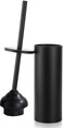 Gold Toilet Plunger with Holder for Bathroom Metal Canister Holder Drip Cup, Deep Cleaning, Heavy Duty