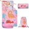 Wowelife Dinosaur Nap Mats for Daycare, Pink Toddler Sleeping Bag Girls, Toddler Nap Mat with Pillow, Minky Blanket and Matching Bag as Backpack for Daycare, Kindergarten, Sleepovers,Pink