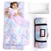 COSMOPLUS Toddler Nap Mat for Daycare: Kids Sleeping Bag with Pillow and Blanket Set for Preschool Kindergarten Boys Girls Travel Naptime Extra Long Thick Padded Easy Roll up, Unicorn