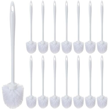 Tioncy 15 Pcs 14.2 Inch Toilet Brush Commercial Toilet Bowl Heavy Duty Cleaning Scrub Long Toilet Brush Toilet Scrubber Toilet Brush for Bathroom Cleaning Supplies