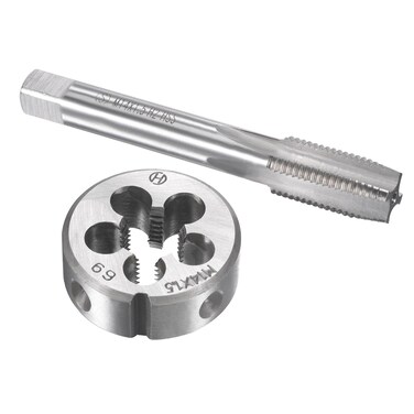 uxcell M14 x 1.5mm Metric Tap and Die Set, Machine Thread Screw Tap with Round Threading Die, Tap &amp; Die Kit for Nut Screw Bolt Thread Repair
