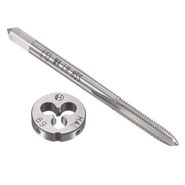 uxcell M4 x 0.7mm Metric Left Hand Tap and Die Set, Machine Thread Screw Tap with Round Threading Die, Tap &amp; Die Kit for Nut Screw Bolt Thread Repair