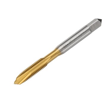 uxcell 1/4-28 UNF B2 Spiral Point Thread Tap, Screw Tap Threading Tapping Tool, Titanium Coated 6542 High Speed Steel Machine Taps Tapping Bit
