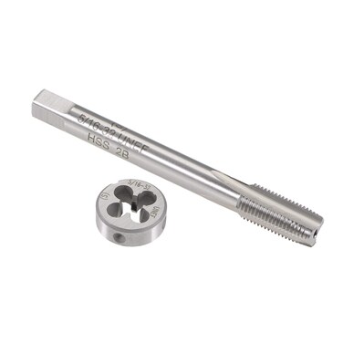 uxcell 5/16"-32 UNEF Tap and Die Set, HSS Machine Thread Tap with Round Threading Die, Right Hand