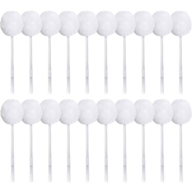20 Pack Toilet Bowl Brush White Soft Swab Toilet Bowl Cleaners Disposable Toilet Brush Long Plastic Handled Toilet Bowl Mop with Silk Cotton Brush for Bathroom Toilet Bowl, 11 x 4.3 Inch