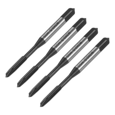 uxcell 4pcs Metric Spiral Point Thread Taps, M3 x 0.5 H2 Nitride Coated Screw Tap, Fully Ground High Speed Steel 6542 Machine Tapping Threading Tool for Machinist Thread Repair