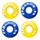 XIXILINRUIYUN 4 Piece Rubber Tire Shape Vibration Dampener Perdurable Tennis Racket Shock Absorber Soft Tennis Accessory Great for Tennis Players (Blue&amp;Yellow)