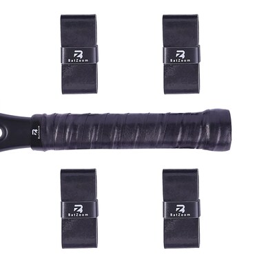 BatZoom Tennis Racket Grip Tape, Thin and Tacky Overgrips with Comfort, Anti-Slip and Absorb Sweat Wrap Tape for Handles(4, 10, or 40 Pack)