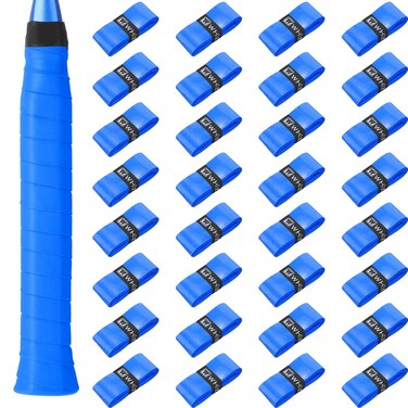 Jerify 24 Pieces Tennis Racket Grip Tape, Precut Tennis Grip Tape, Tennis Overgrips with Velvety Comfort for Anti Slip and Absorbent Grip (Blue)