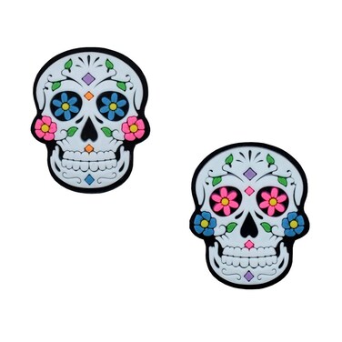Racket Expressions 2 Sided Dia De Los Muertos Skull Holiday Tennis Racket Dampener Shock Absorber, Tennis Dampeners for Rackets - Tennis Vibration Dampeners - Fits All Racquets - 2 Pack