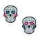 Racket Expressions 2 Sided Dia De Los Muertos Skull Holiday Tennis Racket Dampener Shock Absorber, Tennis Dampeners for Rackets - Tennis Vibration Dampeners - Fits All Racquets - 2 Pack