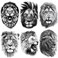 6 Sheets Realistic Lion Head Temporary Tattoos &acirc;&euro;&ldquo; Fake Tattoo Stickers for Men, Women, and Teens &acirc;&euro;&ldquo; Bold Lion Design for Cosplay, Parties, and Halloween
