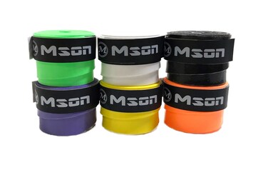 MSON Tennis Racket Overgrip Tape (Pack of 10) for Professional Athletes - Comfortable Feel, Durable &amp; Non-Slip, Made in Taiwan (Yellow)