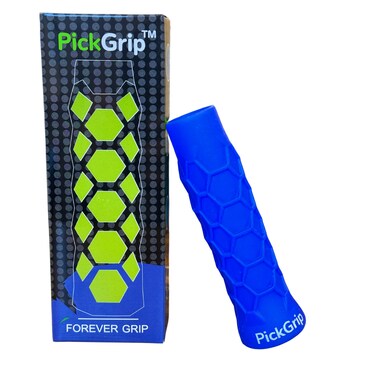 PickGrip Pickleball Paddle Enhanced Grip Bonus Overgrip Shock Absorbing Comfort Control Anti Fatigue Replacement Vibration Dampening Tennis Elbow Performance Handle (Blue, Standard)